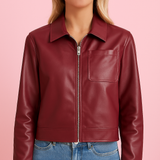 Cool And Wild Lapel Leather Biker's Leather Jacket