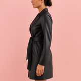 PU Long Sleeve Women's Slim Fit Long Trench Coat