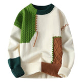 Colorblock Pullover Sweater Winter Fashion Long Sleeve Top Men's Clothing - oryass.com