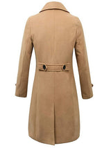 Manteau long en laine Trench-coat à double boutonnage