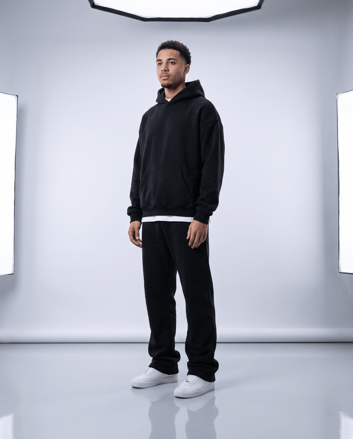 Ensemble oversize Bronx Oryass, coloris gris chiné, autre vue