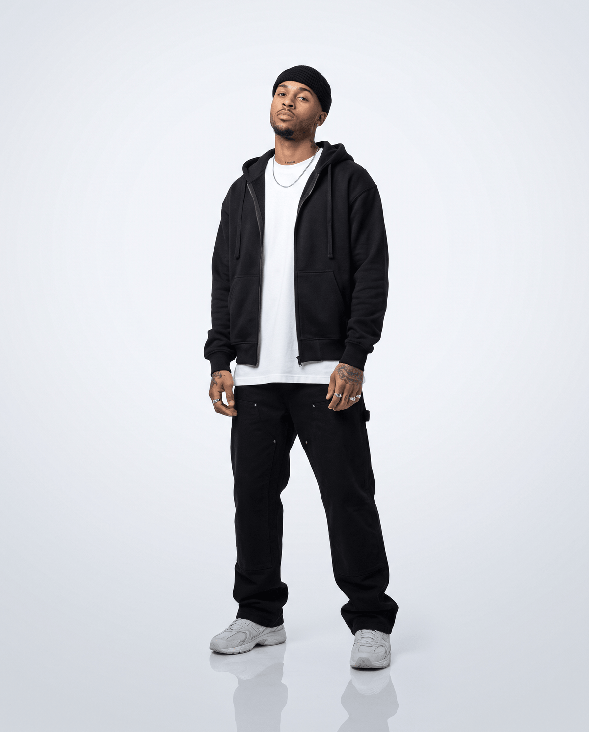 Hoodie zippé Atelier Oryass en molleton, coloris noir, autre vue