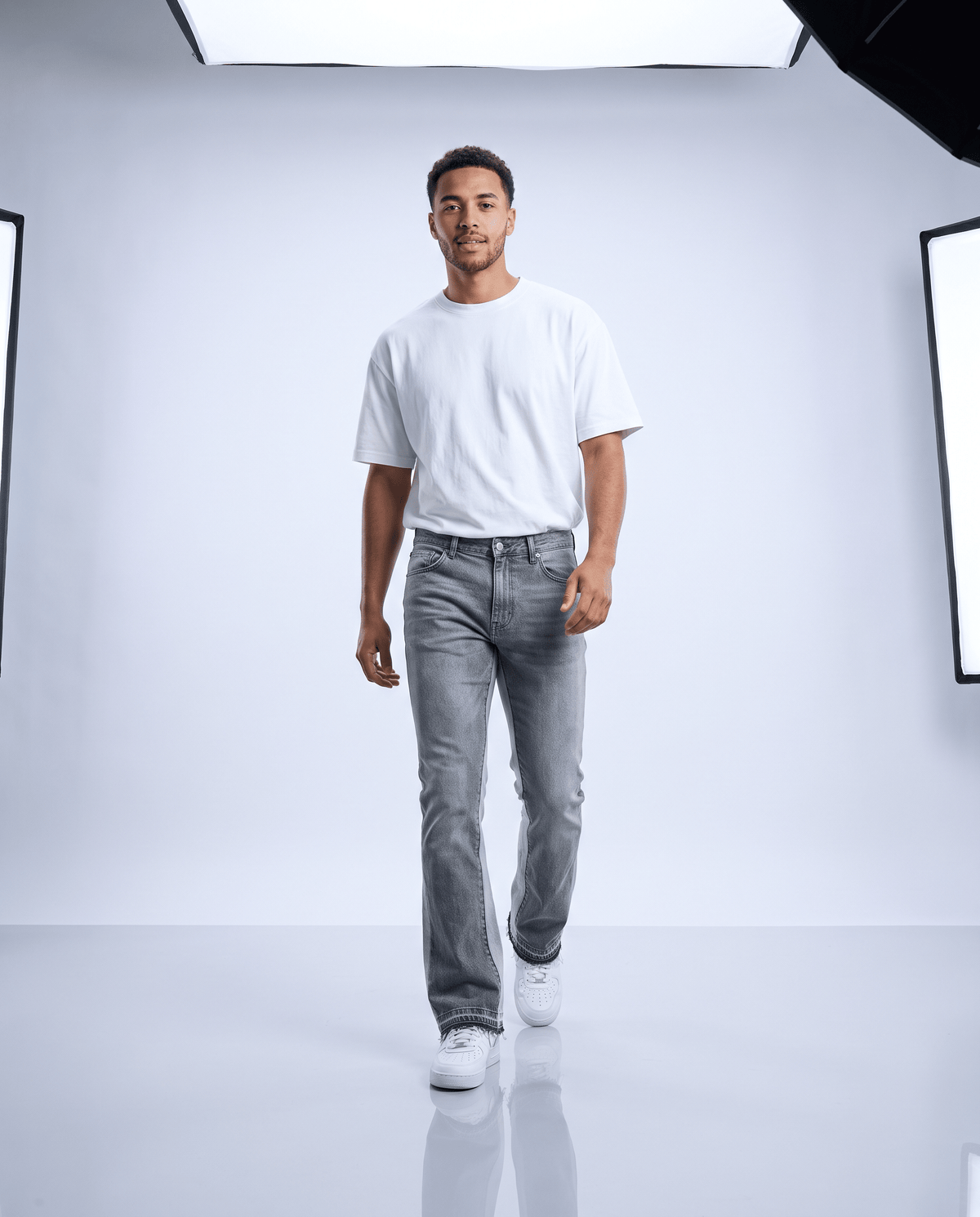 Jean flare bicolore homme Oryass, quatrième vue