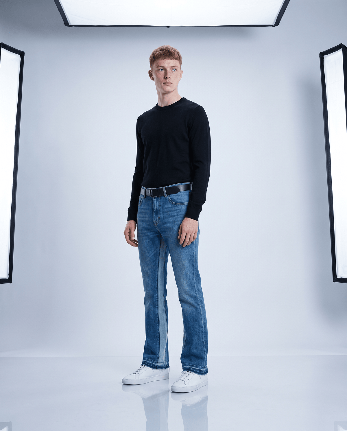 Jean flare bicolore homme Oryass, troisième vue