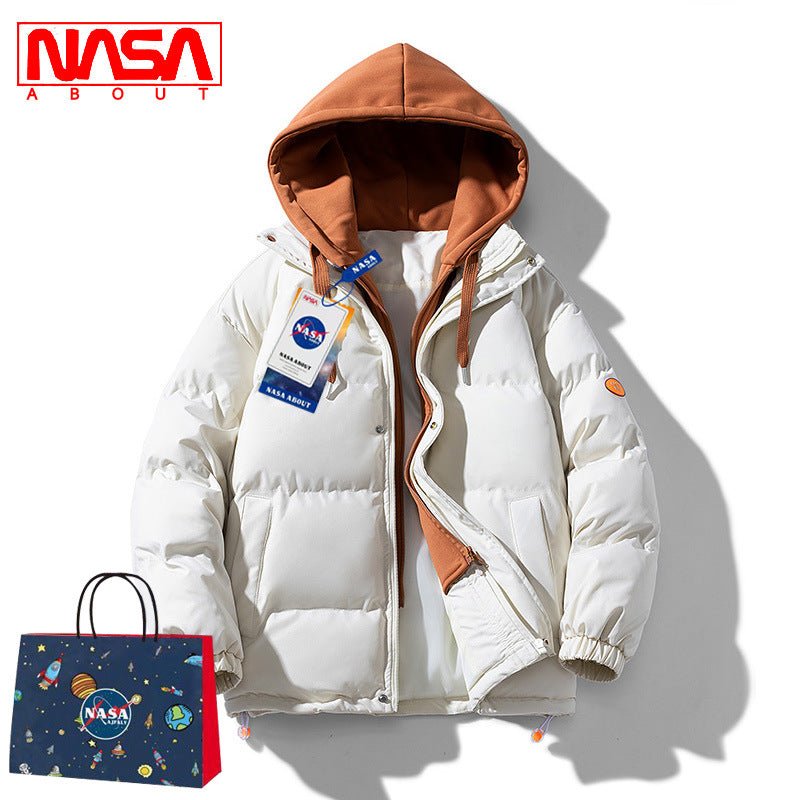 Men's Loose Hooded Cotton - padded Jacket - oryass.com