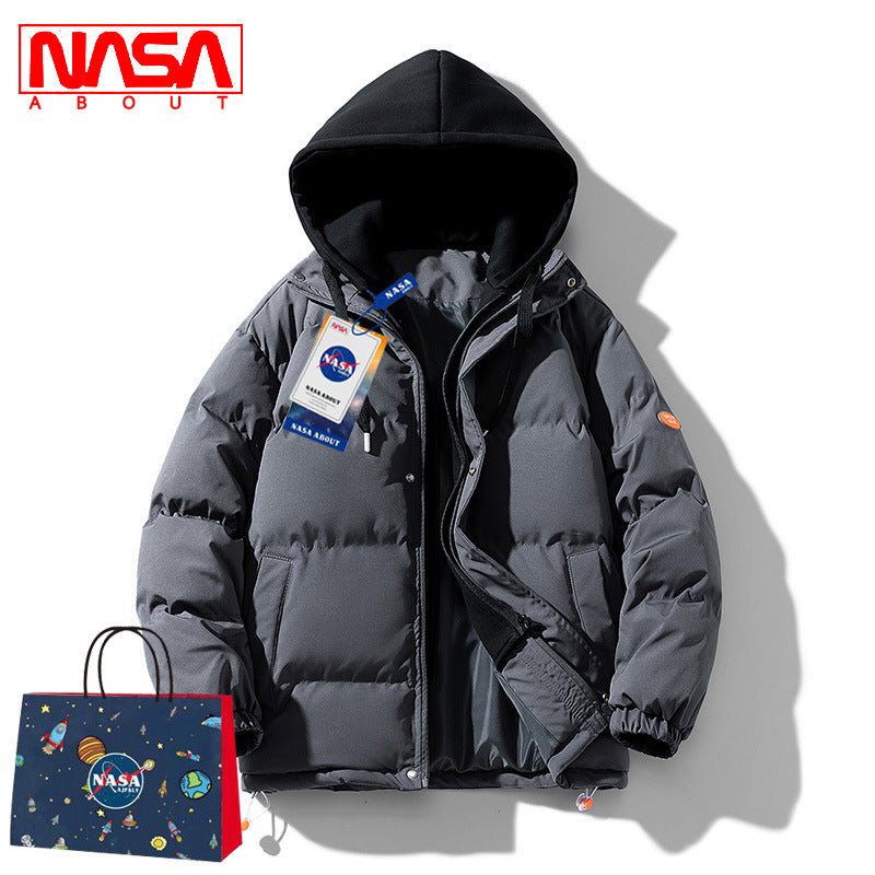 Men's Loose Hooded Cotton - padded Jacket - oryass.com