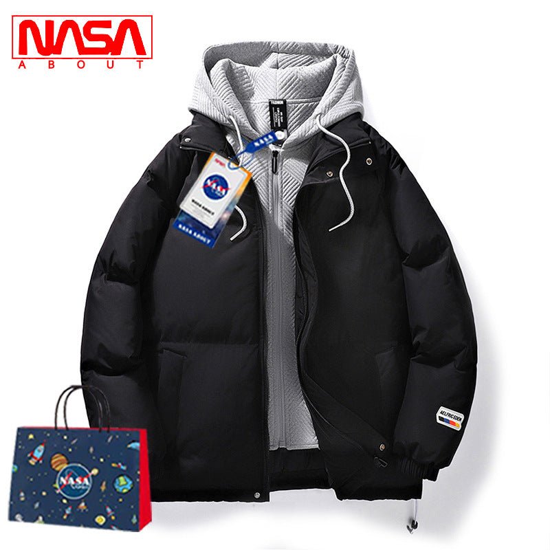 Men's Loose Hooded Cotton - padded Jacket - oryass.com