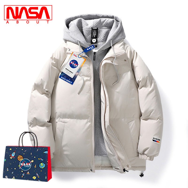 Men's Loose Hooded Cotton - padded Jacket - oryass.com