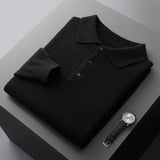 Pull en maille de pure laine à col polo pour homme - oryass.com