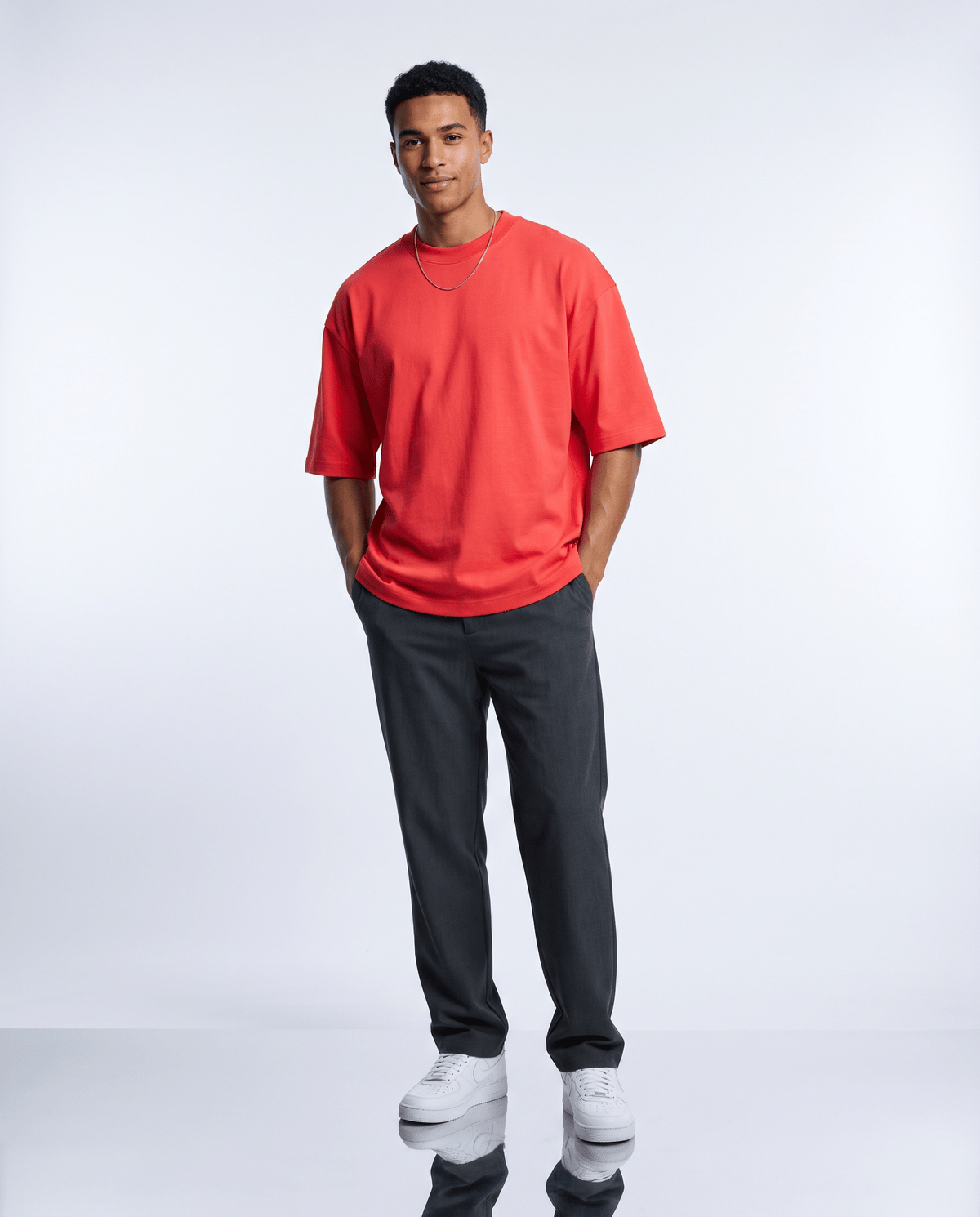 T-shirt oversize Oken 230 Oryass, coloris corail