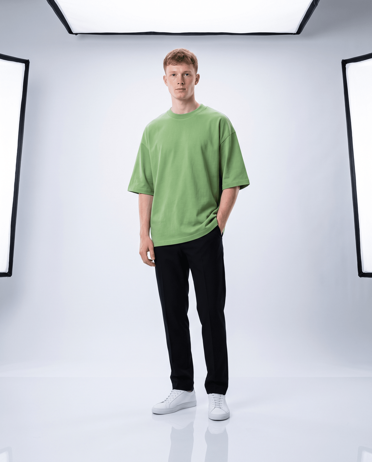 T-shirt oversize Oken 230 Oryass, coloris vert pomme