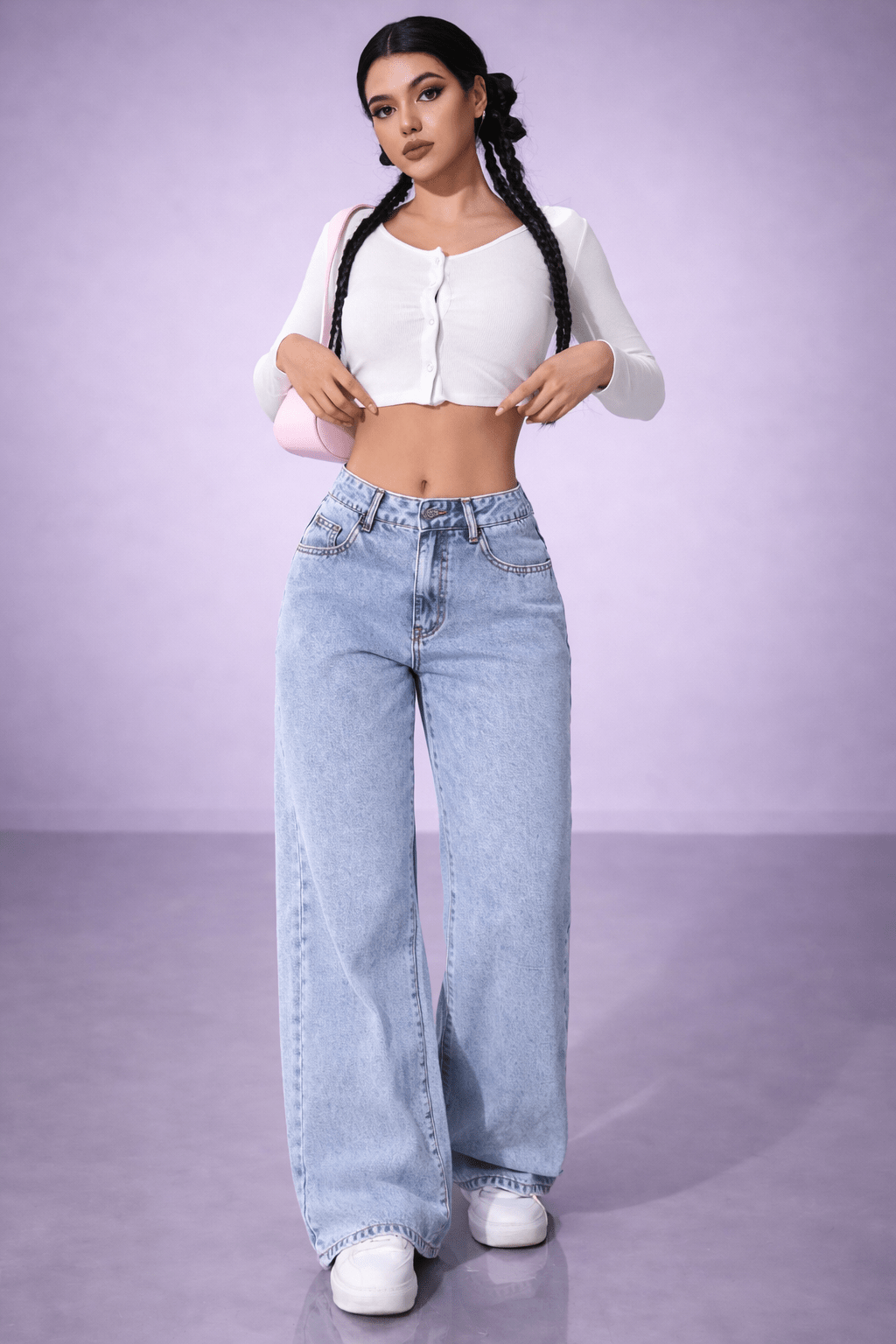 Women's High Waist Straight Leg Jeans - oryass.com