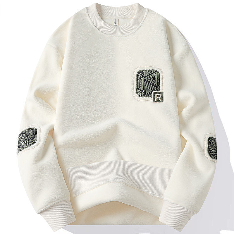 Warm Leisure Pullover Autumn And Winter New Double-sided Polar Fleece Sweater Men