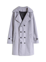 Manteau long en laine Trench-coat à double boutonnage