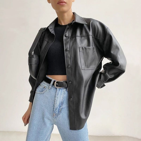 Blouson de moto en cuir pour femme