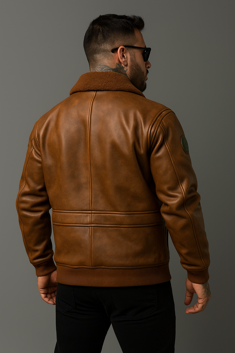 Lambswool Fleece-lined Thickened Suede Fabric Jacket