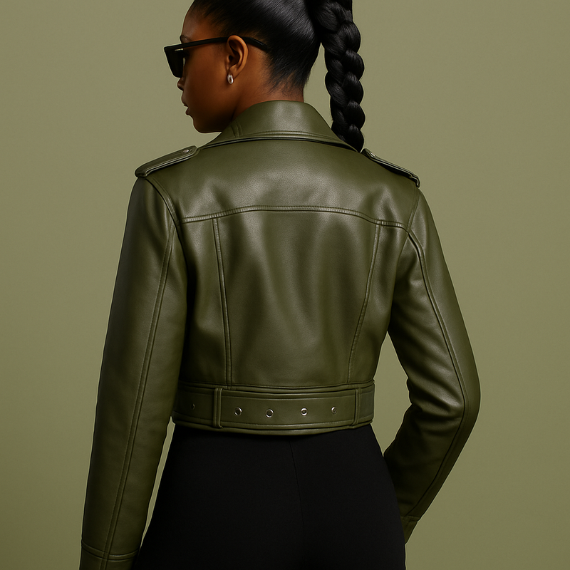 Spring And Autumn Women's Two-color Washed Leather Worn Motorcycle European And American Style Jacket Leather Coat Coat