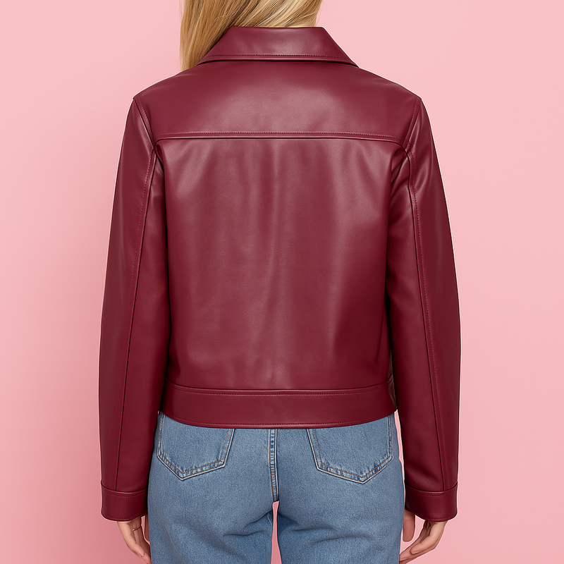 Cool And Wild Lapel Leather Biker's Leather Jacket