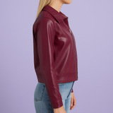 Cool And Wild Lapel Leather Biker's Leather Jacket