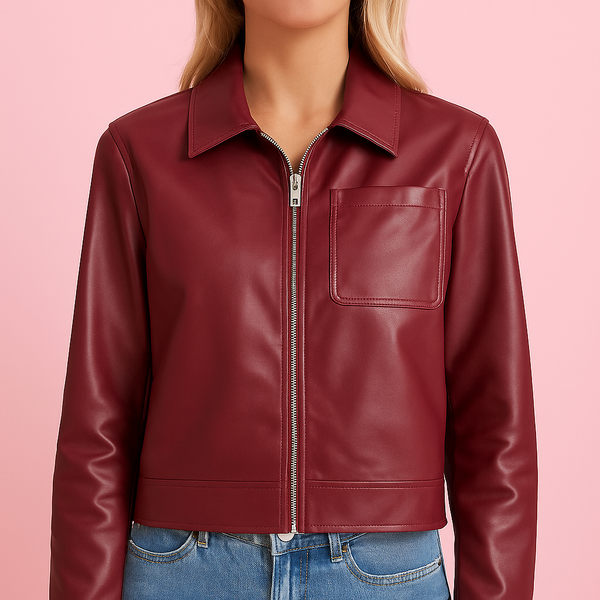 Cool And Wild Lapel Leather Biker's Leather Jacket