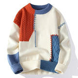 Colorblock Pullover Sweater Winter Fashion Long Sleeve Top Men's Clothing - oryass.com