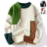 Colorblock Pullover Sweater Winter Fashion Long Sleeve Top Men's Clothing - oryass.com