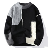 Colorblock Pullover Sweater Winter Fashion Long Sleeve Top Men's Clothing - oryass.com
