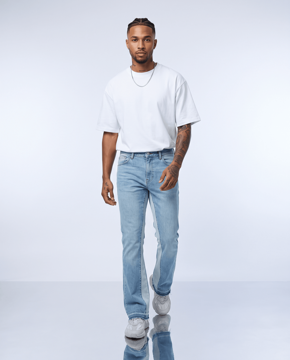 Jean flare bicolore homme Oryass, deuxième vue