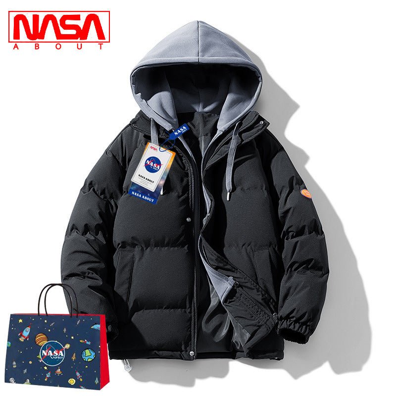 Men's Loose Hooded Cotton - padded Jacket - oryass.com