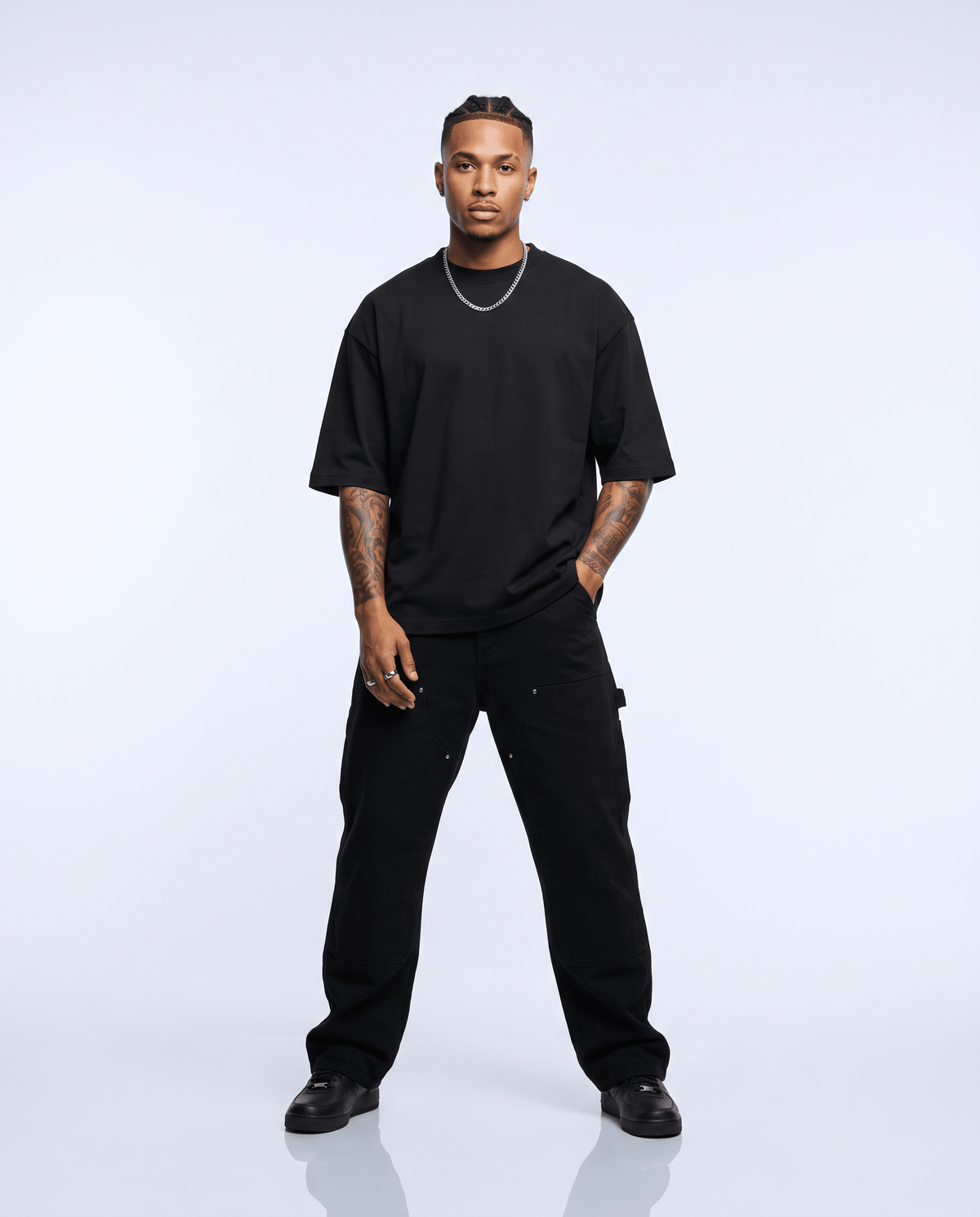 T-shirt coupe boxy Rio Oryass, coloris noir