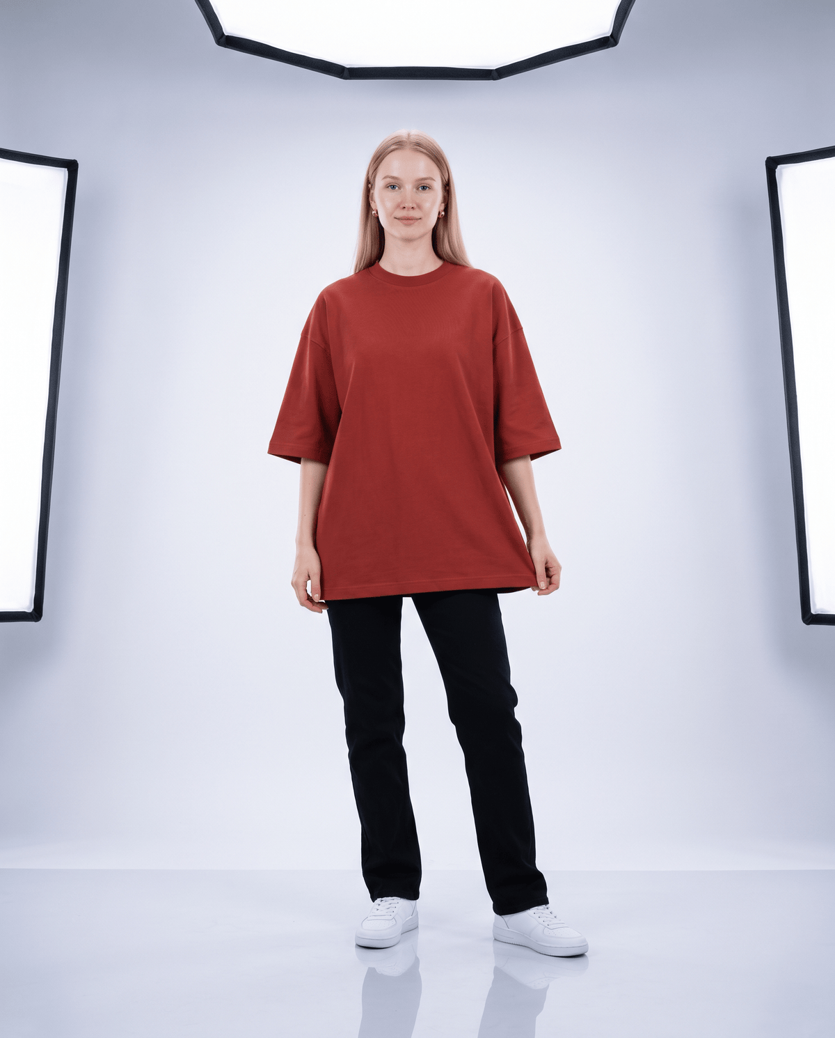 T-shirt oversize Oken 230 Oryass, coloris brique