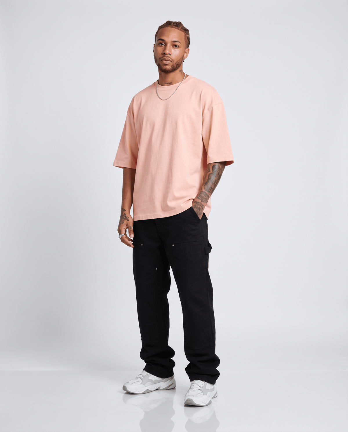 T-shirt oversize Oken 230 Oryass, coloris pêche