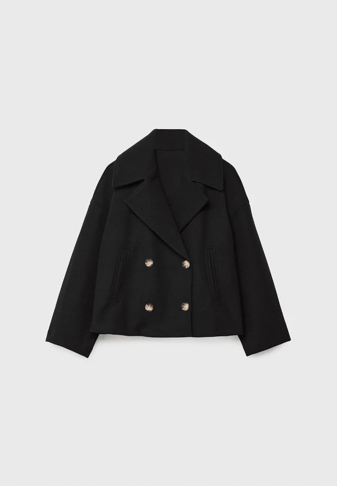 Womens Double Breasted Wool Blend Coat - oryass.com