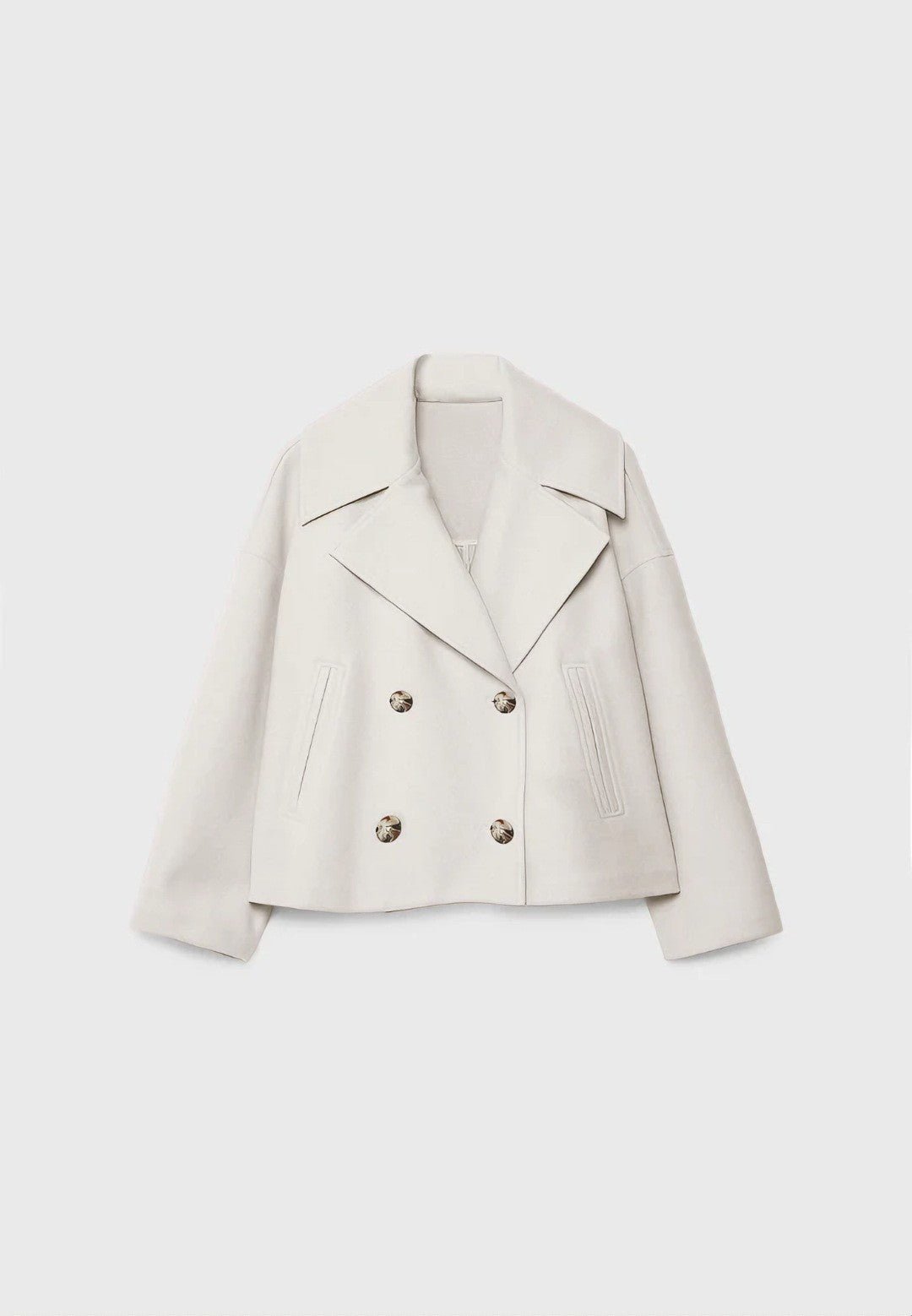 Womens Double Breasted Wool Blend Coat - oryass.com