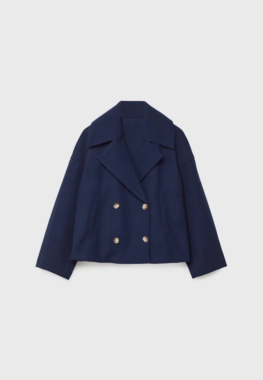 Womens Double Breasted Wool Blend Coat - oryass.com