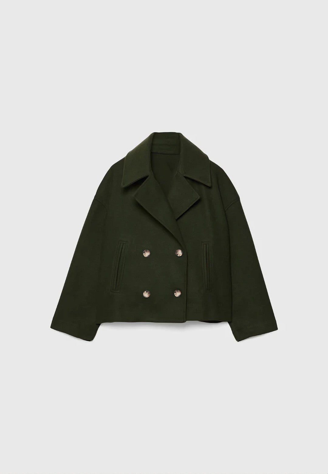 Womens Double Breasted Wool Blend Coat - oryass.com