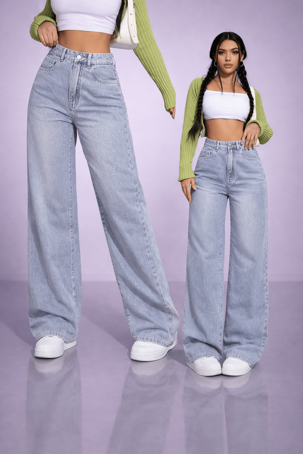 Women's High Waist Straight Leg Jeans - oryass.com