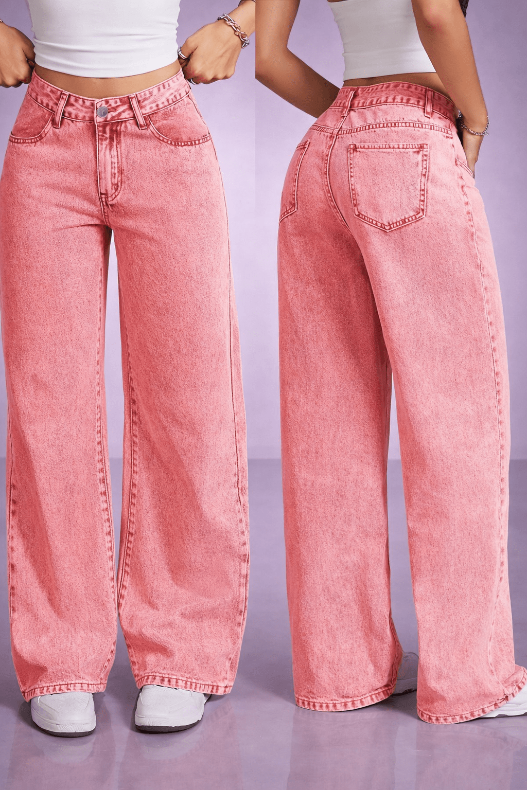 Women's High Waist Straight Leg Jeans - oryass.com